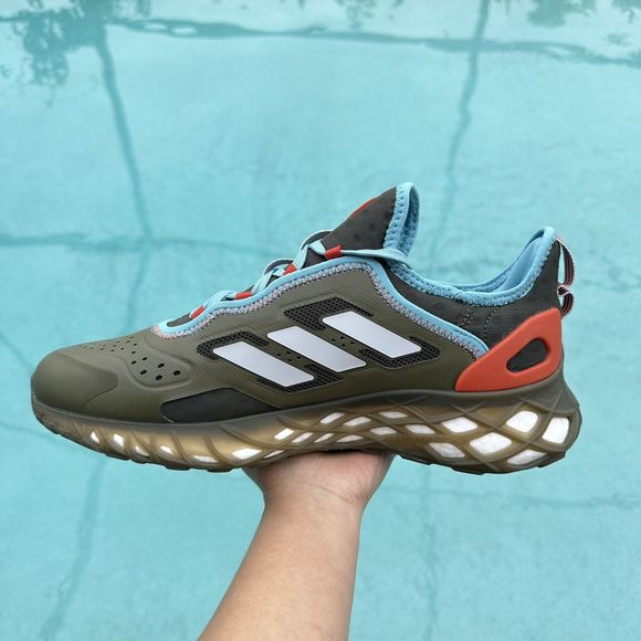 Adidas Web Boost Low Olive Strata Halo Blue Men's Athletic Shoes HQ6170 - Picture 8 of 12